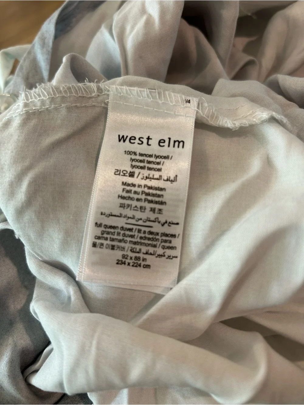 West Elm queen tencel ombré pink blue Duvet Cover